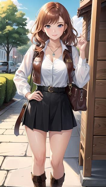 Premium Photo | Anime girl in school uniform AI generated