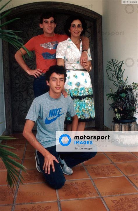 Ayrton Senna (BRA) with his family at home in Sao Paulo prior to his ...