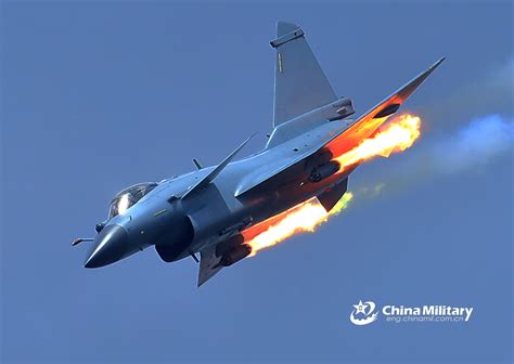 J-10 fighter jet fires at mock ground targets - China Military