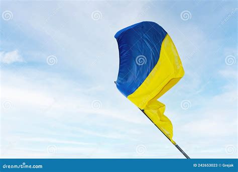 Ukraine Flag Waving in Wind Stock Image - Image of blue, patriotism ...