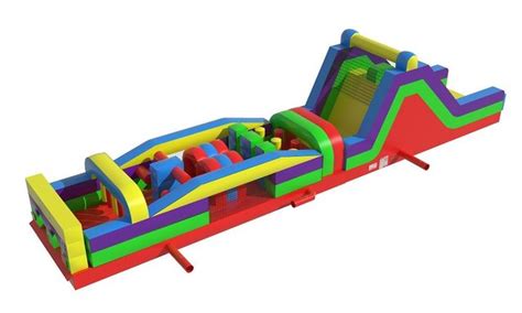 60’ Rainbow Obstacle Course Bounce House Rental | skbounce.com ...