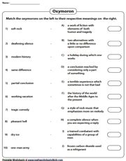 Oxymoron Worksheets