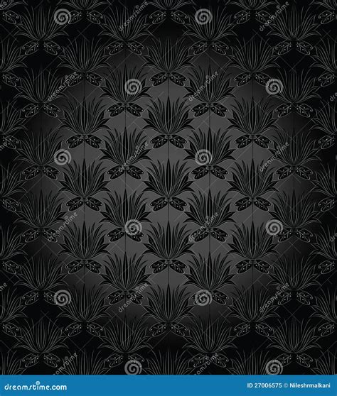 Seamless Royal Black Wallpaper Stock Vector - Illustration of ...