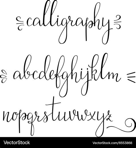 Calligraphy cursive font Royalty Free Vector Image