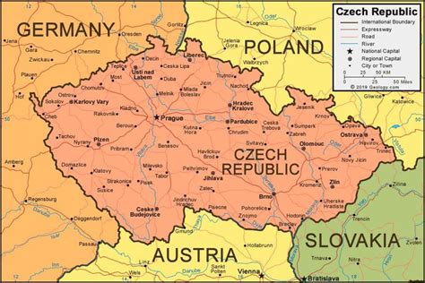 Česká republika mapa a okolních zemí - Mapy české republiky a okolních ...