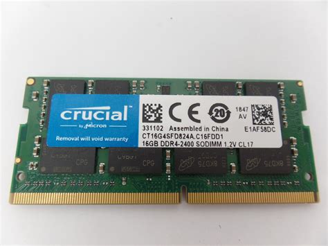 Crucial 16GB DDR4-2400 CT16G4SFD824A C16FDD1 SODIMM RAM Laptop Memory ...