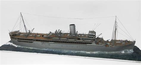 Model of the armed merchant cruiser HMS Rawalpindi MOD 381 IWM ...