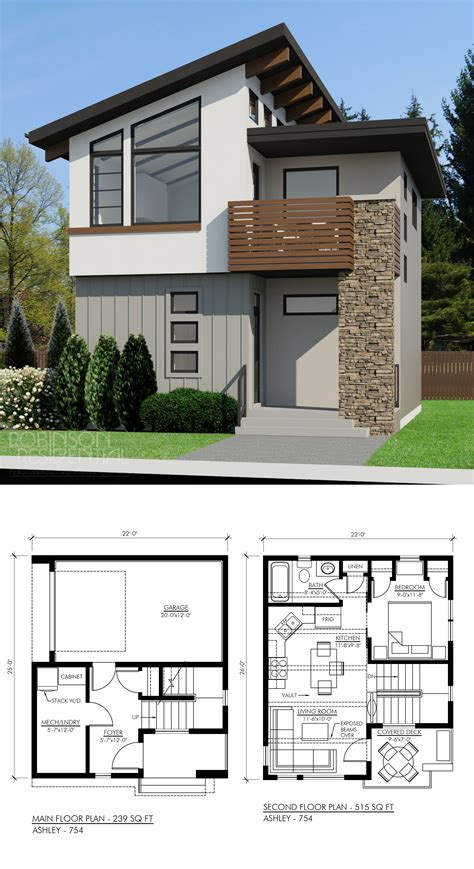 Contemporary Ashley-754 - Robinson Plans | Sims house plans, Modern ...