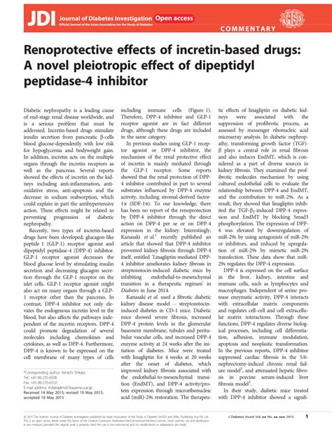 (PDF) Renoprotective effects of incretin-based drugs: a novel ...