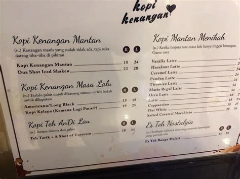 Kopi Kenangan Menu, Menu for Kopi Kenangan, Sudirman, Jakarta Zomato ...