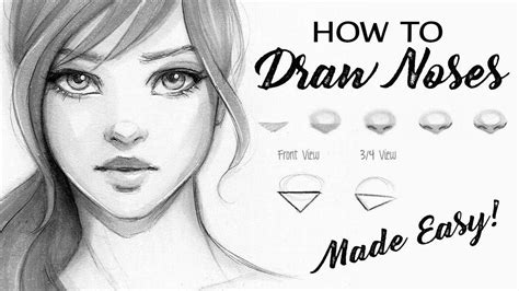 How to Draw a Nose, Step by Step Tutorial! – Hildur.K.O | Nose drawing ...