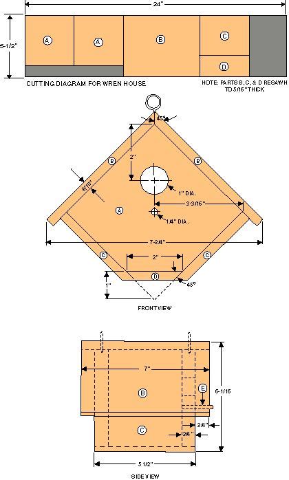 The Free Bird House Plan Wren House | Bird house plans free, Bird house ...