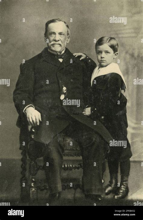 Louis Pasteur (1822-1895) and his grandson. French chemist and ...