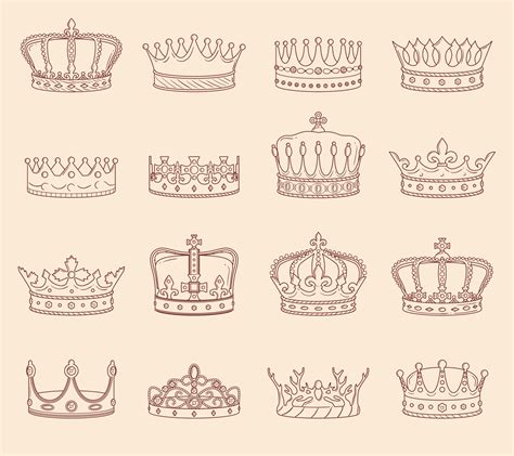 King and queen crown drawings 11410247 Vector Art at Vecteezy