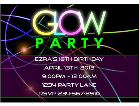 an image of glow party flyer