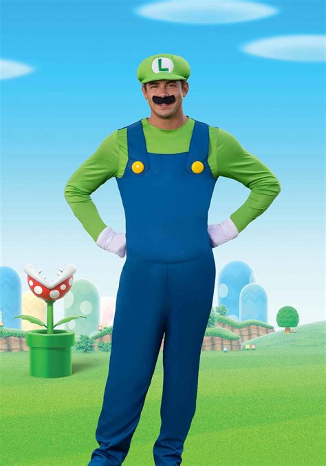 Nintendo Super Mario Brothers Men's Luigi Deluxe Costume