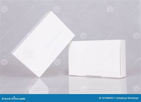 Two Tall White Boxes. Mockup Ready For Your Design. Box Perspective ...