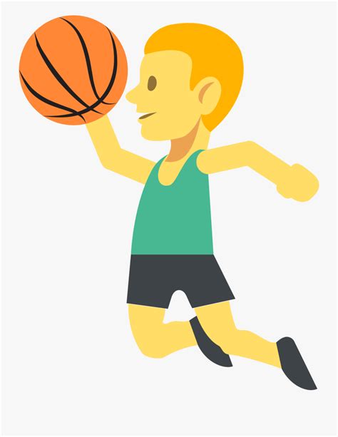 Playing Basketball Clipart - Shooting A Basketball Emoji , Free ...