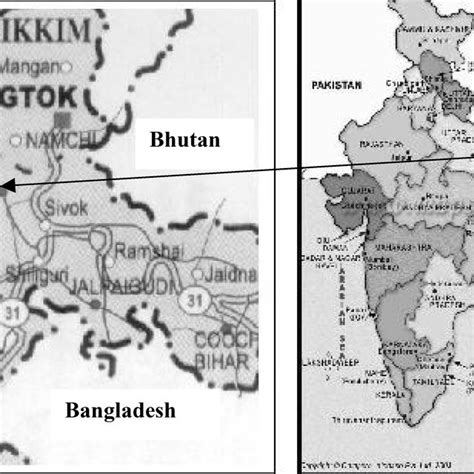 Map showing geographical location of Darjeeling district. | Download ...