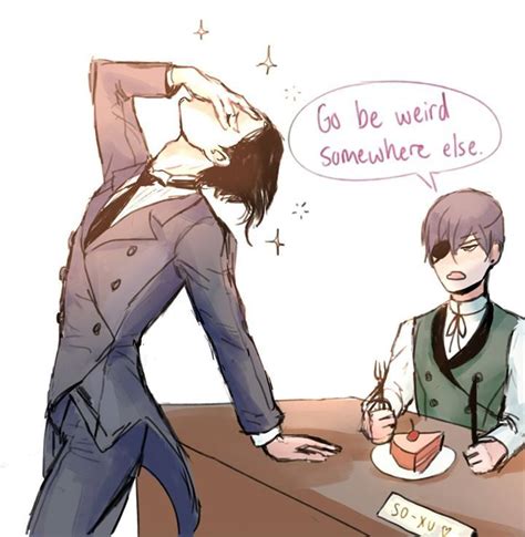 Sebastian being weird } Funny black butler fanart Black Butler Comics ...