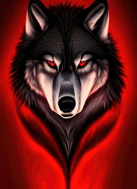 Premium Photo | Brutal evil wolf portrait glowing wolf eyes Red color ...