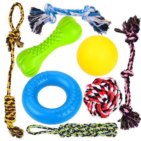 Youngever 8 Durable Dog Chew Toys, Puppy Toys, Dog Rope Toys Value Pack ...