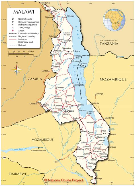 Political Map of Malawi - Nations Online Project