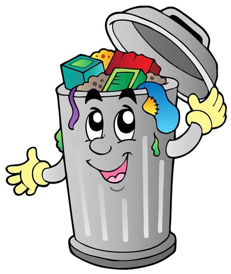 Cartoon trash can stock vector. Illustration of disposal - 20097337