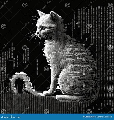 A Cat ASCII Art. Generative AI Stock Illustration - Illustration of ...