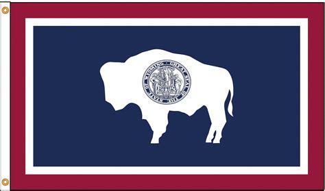 NYLGLO Wyoming State Flag, 4 ft.H x 6 ft.W, Indoor, Outdoor - 5JFT5 ...