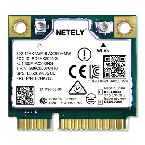 Buy NETELY 802.11AX WiFi 6 AX200HMW Mini-PCIE Interface WiFi Bluetooth ...