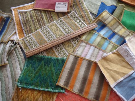 Vintage Upholstery Fabric Samples Stripes Velours Velveteen Stripes ...