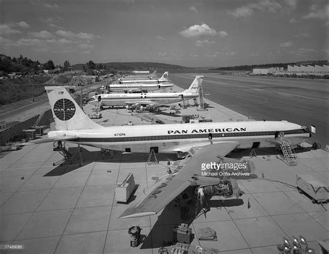 Boeing 707-120's receive the final touches at the Boeing plant in ...