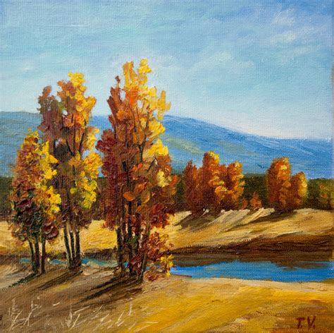 Fall Landscape Oil Painting Autumn Trees Original Art On | Etsy