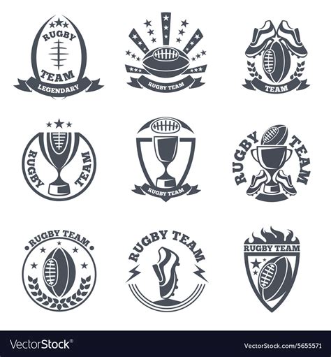 Rugby team badges and logos Royalty Free Vector Image