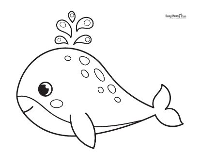 Whale Coloring Pages - 30 Printable Sheets - Easy Peasy and Fun