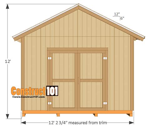 sheds plans : 12X16 Shed Plans Gable Design Construct101