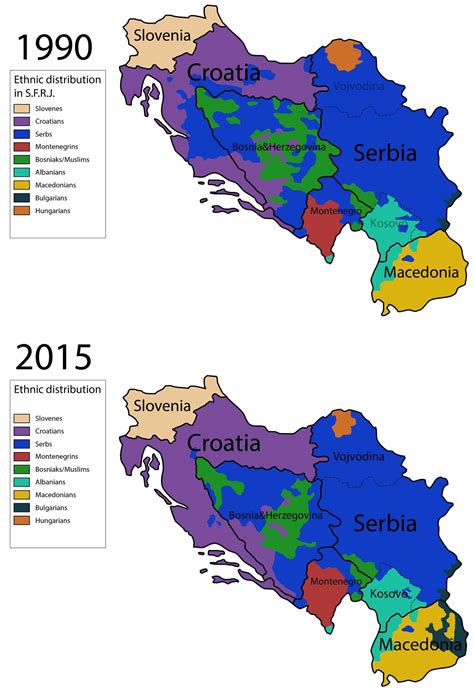 Ethnic map of Yugoslavia before and after the war... - Maps on the Web