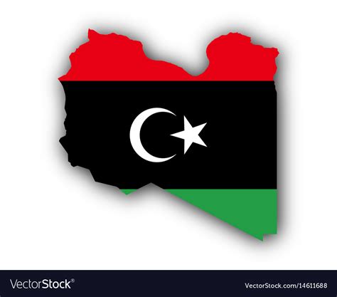 Map and flag of libya Royalty Free Vector Image