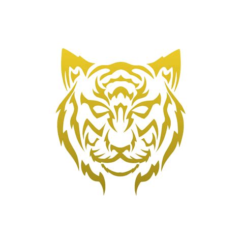 Vector tribal art tattoo tiger face golden color 13106766 Vector Art at ...