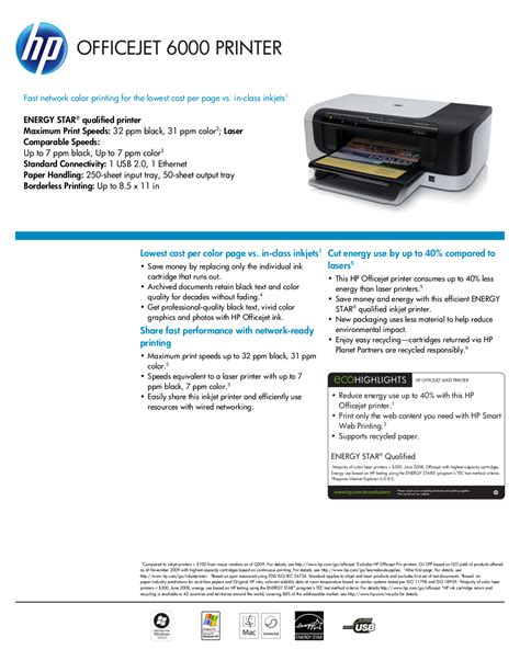 PDF manual for HP Printer Officejet 6000