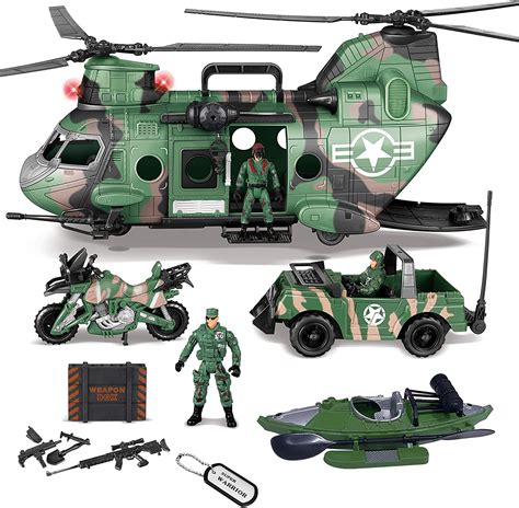 Gold Toy Jumbo Military Transport Helicopter Toy Set Including ...