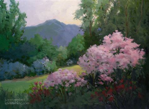 Descanso Gardens Rose Garden Summer Oil Painting by California ...