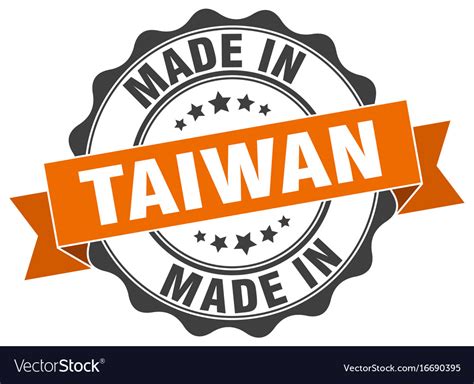 Made in taiwan round seal Royalty Free Vector Image