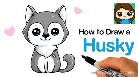 How to Draw a Husky Puppy Easy - YouTube