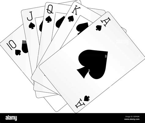 Royal straight flush playing cards poker hand Stock Vector Image & Art ...