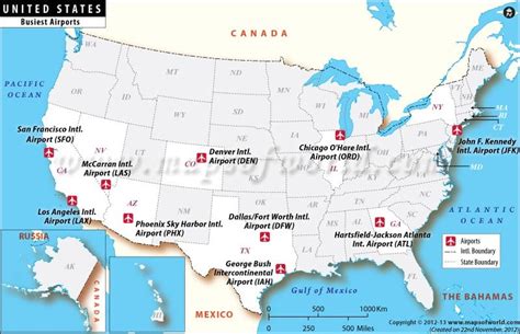 Map of Busiest Airports in US