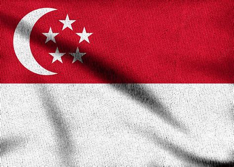 Background Singapura Melambai Dengan Tekstur Kain, Singapura, Bendera ...