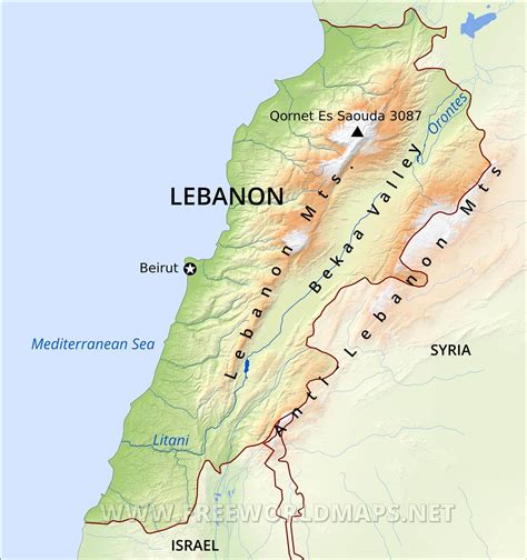 Anti Lebanon Mountains Map | Islands With Names