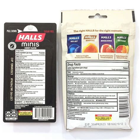 lot of Halls Soothe Honey Vanilla 312546003460 & Halls Minis Cherry ...